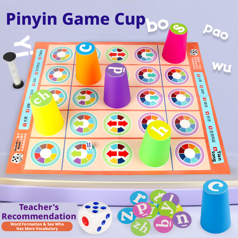 Board Game Word - Hot Kids Chinese Pinyin Matching Board