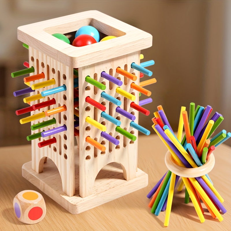 Board Game Idea - Montessori Wooden Board Game Colorful Sticks
