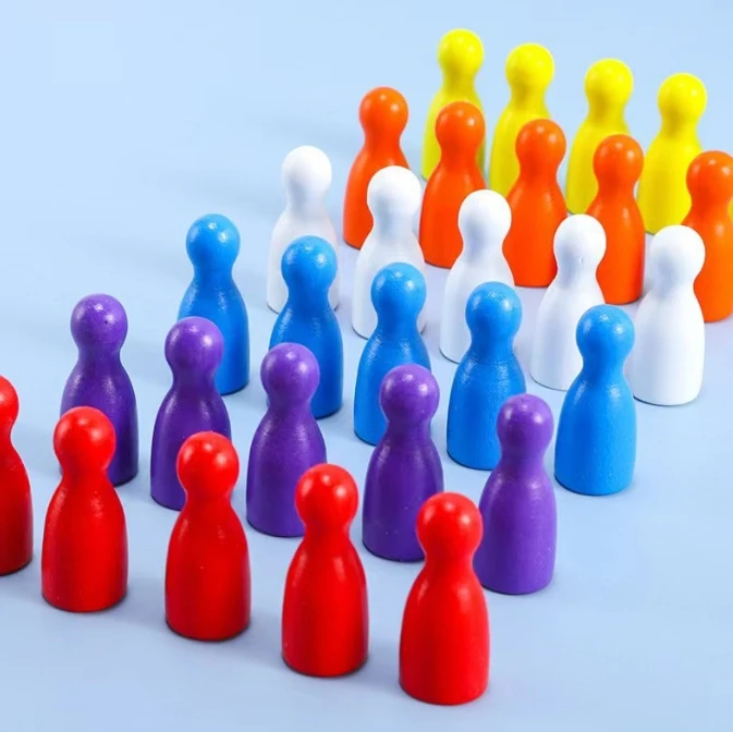 100 Pcs Colorful Wooden Chess  - Board Game Loop review and price