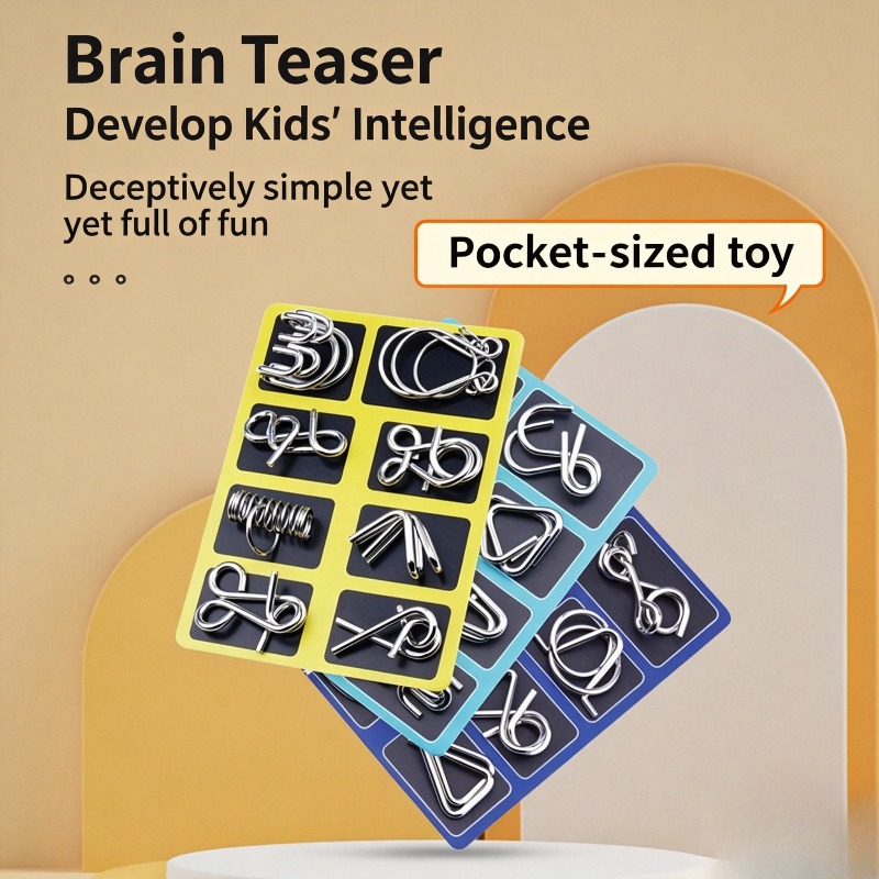 8 Pieces Metal Puzzle Set Clas - Board Game Idea review and price