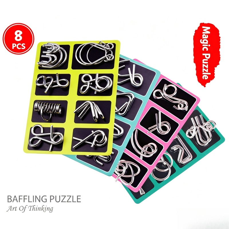 8 Pieces Metal Puzzle Set Clas - Board Game Idea review and price