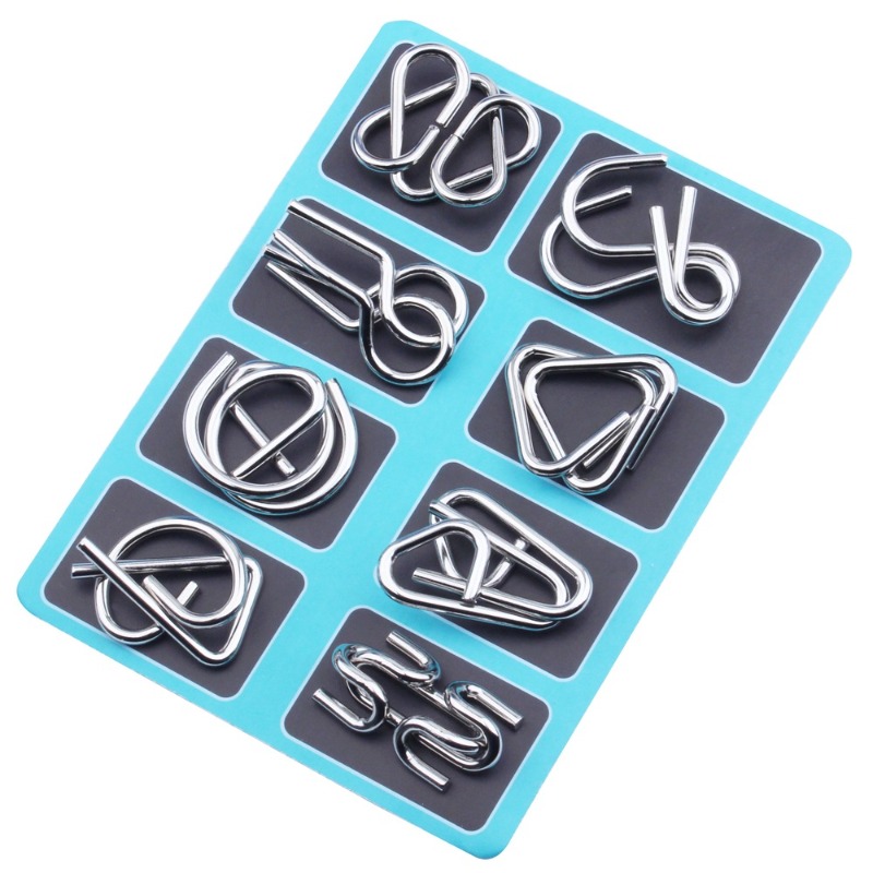 8 Pieces Metal Puzzle Set Clas - Board Game Idea review and price